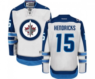 Youth Reebok Winnipeg Jets #15 Matt Hendricks Authentic White Away NHL Jersey