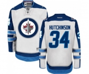 Youth Reebok Winnipeg Jets #34 Michael Hutchinson Authentic White Away NHL Jersey