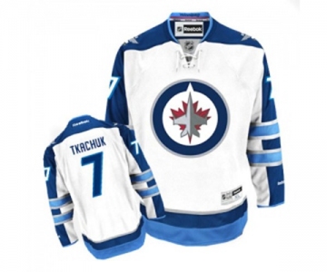 Youth Reebok Winnipeg Jets #7 Keith Tkachuk Authentic White Away NHL Jersey