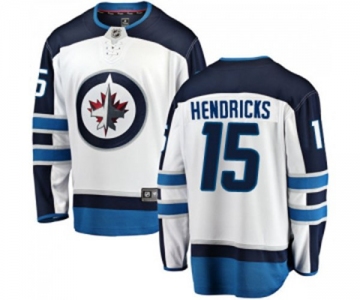 Youth Winnipeg Jets #15 Matt Hendricks Fanatics Branded White Away Breakaway NHL Jersey