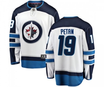 Youth Winnipeg Jets #19 Nic Petan Fanatics Branded White Away Breakaway NHL Jersey