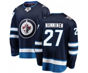 Youth Winnipeg Jets #27 Teppo Numminen Fanatics Branded Navy Blue Home Breakaway NHL Jersey