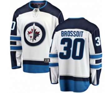 Youth Winnipeg Jets #30 Laurent Brossoit Fanatics Branded White Away Breakaway NHL Jersey