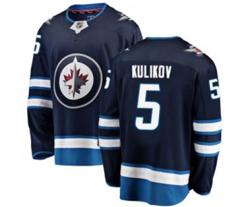 Youth Winnipeg Jets #5 Dmitry Kulikov Fanatics Branded Navy Blue Home Breakaway NHL Jersey