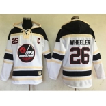 Men's Winnipeg Jets #26 Blake Wheeler White Sawyer Hooded Sweatshirt Stitched NHL Jersey