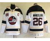 Men's Winnipeg Jets #26 Blake Wheeler White Sawyer Hooded Sweatshirt Stitched NHL Jersey