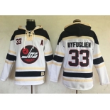 Men's Winnipeg Jets #33 Dustin Byfuglien White Sawyer Hooded Sweatshirt Stitched NHL Jersey