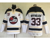 Men's Winnipeg Jets #33 Dustin Byfuglien White Sawyer Hooded Sweatshirt Stitched NHL Jersey