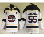 Men's Winnipeg Jets #55 Mark Scheifele White Sawyer Hooded Sweatshirt Stitched NHL Jersey