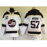 Men's Winnipeg Jets #57 Tyler Myers White Sawyer Hooded Sweatshirt Stitched NHL Jersey