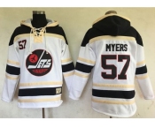 Men's Winnipeg Jets #57 Tyler Myers White Sawyer Hooded Sweatshirt Stitched NHL Jersey