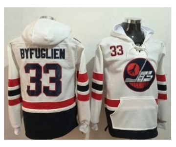 Winnipeg Jets #33 Dustin Byfuglien White Name & Number Pullover NHL Hoodie