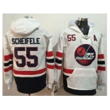 Winnipeg Jets #55 Mark Scheifele White Name & Number Pullover NHL Hoodie