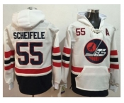 Winnipeg Jets #55 Mark Scheifele White Name & Number Pullover NHL Hoodie