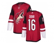 Men Adidas Phoenix Coyotes #16 Max Domi Maroon Home Authentic Stitched NHL Jersey