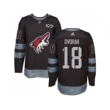 Men Adidas Phoenix Coyotes #18 Christian Dvorak Black 1917-2017 100th Anniversary Stitched NHL Jersey