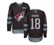 Men Adidas Phoenix Coyotes #18 Christian Dvorak Black 1917-2017 100th Anniversary Stitched NHL Jersey