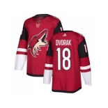 Men Adidas Phoenix Coyotes #18 Christian Dvorak Maroon Home Authentic Stitched NHL Jersey