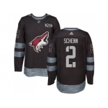 Men Adidas Phoenix Coyotes #2 Luke Schenn Black 1917-2017 100th Anniversary Stitched NHL Jersey