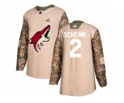 Men Adidas Phoenix Coyotes #2 Luke Schenn Camo Authentic 2017 Veterans Day Stitched NHL Jersey