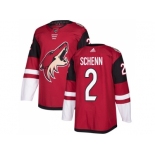 Men Adidas Phoenix Coyotes #2 Luke Schenn Maroon Home Authentic Stitched NHL Jersey