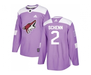 Men Adidas Phoenix Coyotes #2 Luke Schenn Purple Authentic Fights Cancer Stitched NHL Jersey