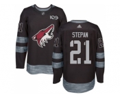 Men Adidas Phoenix Coyotes #21 Derek Stepan Black 1917-2017 100th Anniversary Stitched NHL Jersey