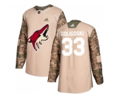 Men Adidas Phoenix Coyotes #33 Alex Goligoski Camo Authentic 2017 Veterans Day Stitched NHL Jersey