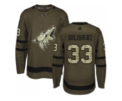 Men Adidas Phoenix Coyotes #33 Alex Goligoski Green Salute to Service Stitched NHL Jersey