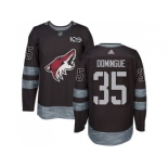 Men Adidas Phoenix Coyotes #35 Louis Domingue Black 1917-2017 100th Anniversary Stitched NHL Jersey