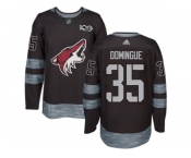 Men Adidas Phoenix Coyotes #35 Louis Domingue Black 1917-2017 100th Anniversary Stitched NHL Jersey