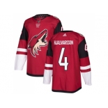 Men Adidas Phoenix Coyotes #4 Niklas Hjalmarsson Maroon Home Authentic Stitched NHL Jersey