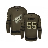 Men Adidas Phoenix Coyotes #55 Jason Demers Green Salute to Service Stitched NHL Jersey