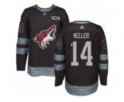 Men's Adidas Arizona Coyotes #14 Clayton Keller Authentic Black 1917-2017 100th Anniversary NHL Jersey