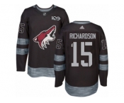 Men's Adidas Arizona Coyotes #15 Brad Richardson Authentic Black 1917-2017 100th Anniversary NHL Jersey