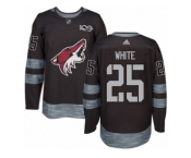 Men's Adidas Arizona Coyotes #25 Ryan White Authentic Black 1917-2017 100th Anniversary NHL Jersey