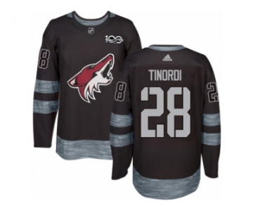 Men's Adidas Arizona Coyotes #28 Jarred Tinordi Authentic Black 1917-2017 100th Anniversary NHL Jersey