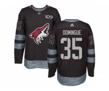 Men's Adidas Arizona Coyotes #35 Louis Domingue Authentic Black 1917-2017 100th Anniversary NHL Jersey