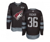 Men's Adidas Arizona Coyotes #36 Christian Fischer Authentic Black 1917-2017 100th Anniversary NHL Jersey