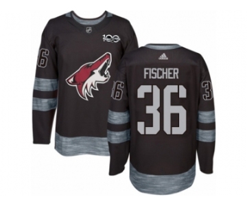 Men's Adidas Arizona Coyotes #36 Christian Fischer Authentic Black 1917-2017 100th Anniversary NHL Jersey