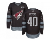 Men's Adidas Arizona Coyotes #40 Justin Peters Authentic Black 1917-2017 100th Anniversary NHL Jersey