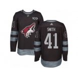 Men's Adidas Arizona Coyotes #41 Mike Smith Authentic Black 1917-2017 100th Anniversary NHL Jersey