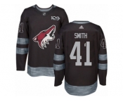 Men's Adidas Arizona Coyotes #41 Mike Smith Authentic Black 1917-2017 100th Anniversary NHL Jersey