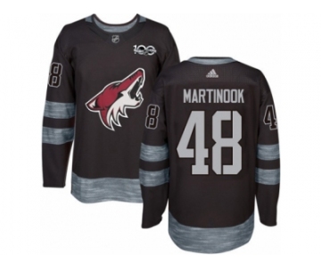 Men's Adidas Arizona Coyotes #48 Jordan Martinook Authentic Black 1917-2017 100th Anniversary NHL Jersey