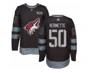 Men's Adidas Arizona Coyotes #50 Antoine Vermette Authentic Black 1917-2017 100th Anniversary NHL Jersey