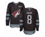 Men's Adidas Arizona Coyotes #8 Tobias Rieder Authentic Black 1917-2017 100th Anniversary NHL Jersey