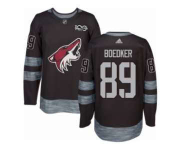 Men's Adidas Arizona Coyotes #89 Mikkel Boedker Authentic Black 1917-2017 100th Anniversary NHL Jersey