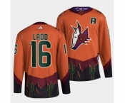 Men's Arizona Coyotes #16 Andrew Ladd Orange 2022-23 Reverse Retro Stitched Jersey