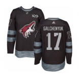 Men's Arizona Coyotes #17 Alex Galchenyuk Black 1917-2017 100th Anniversary Stitched Hockey Jersey