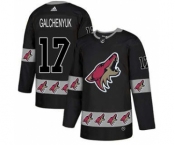 Men's Arizona Coyotes #17 Alex Galchenyuk Black Team Logo Fashion Stitched Hockey Jersey